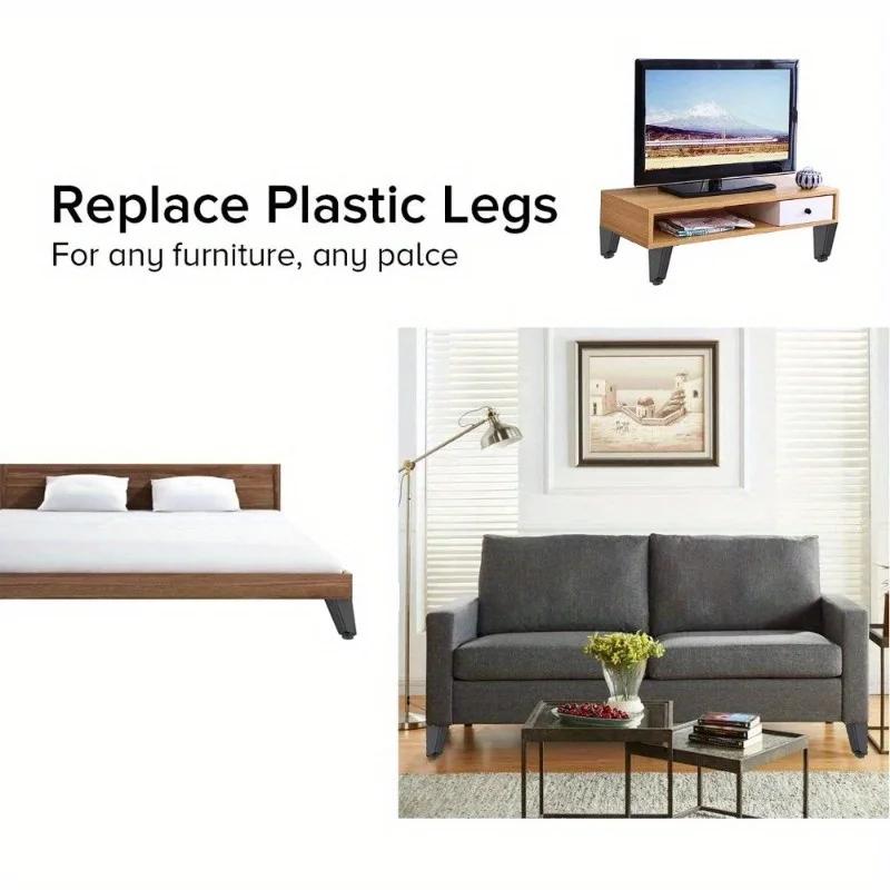 4 шт. регулируемые металлические ножки для мебели, диван-кровать, ножки для ТВ-шкафа, черные ножки для мебели, толстые ножки для столов и шкафов из алюминиевого сплава