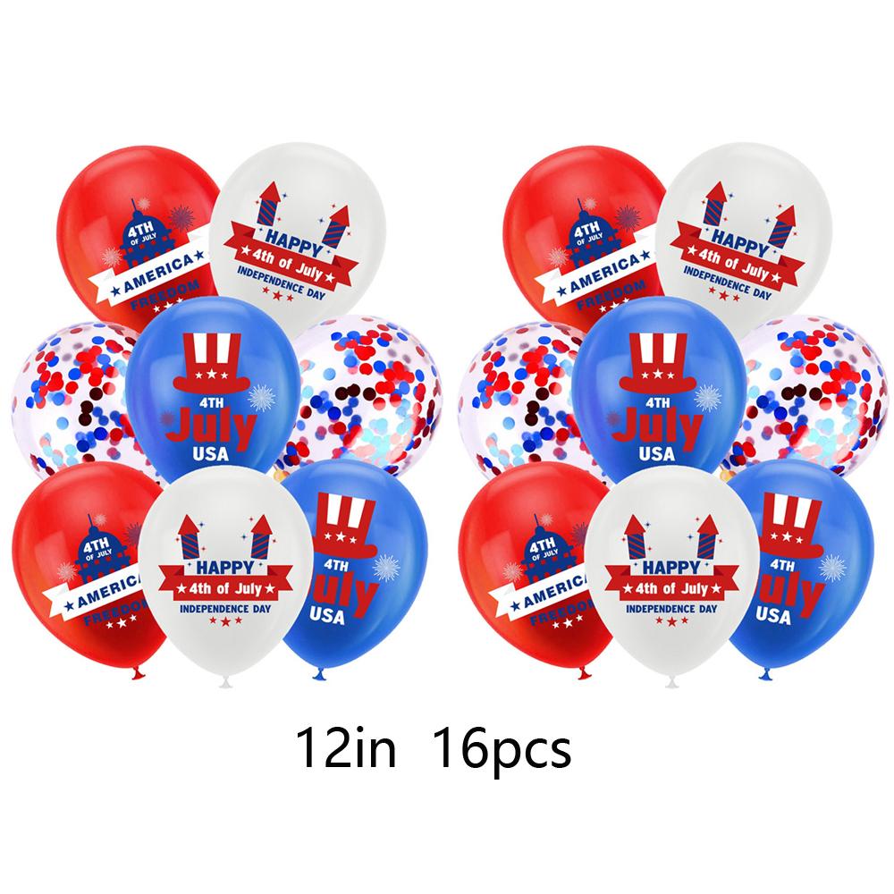 Патриотические украшения для вечеринки 4 июля включают баннер, топперы для торта, воздушные шары