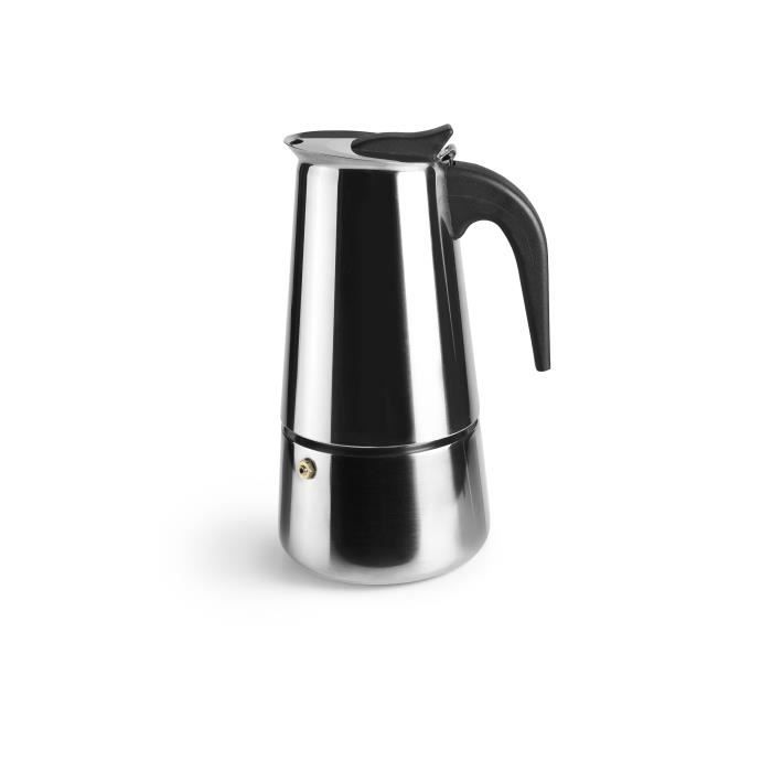 Cafetière À Expresso Moka - Ibili - 10 Tasses - Acier Inoxydable - Compatible Induction - 460 Ml