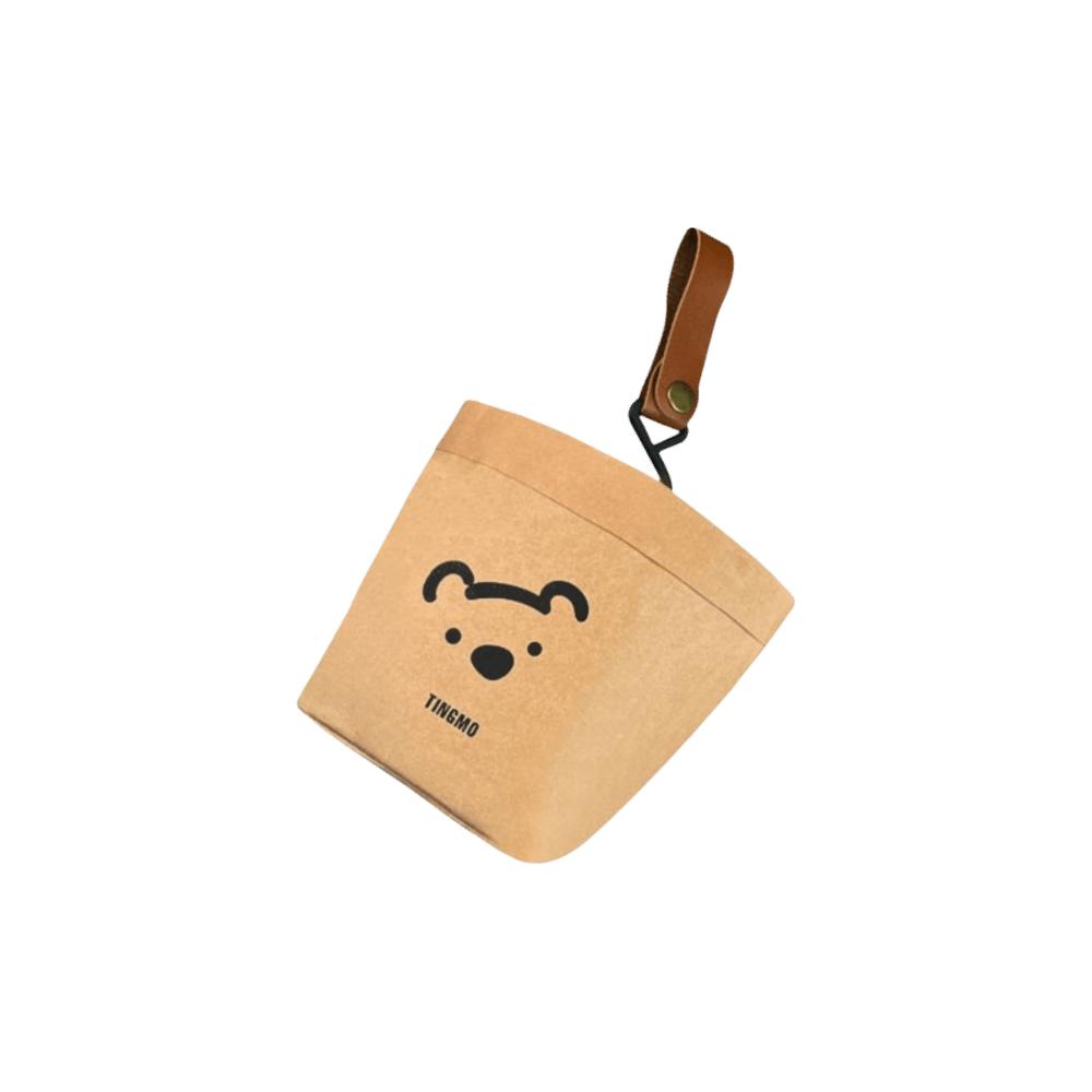 Multipurpose Vehicle Organizer Bear Shaped Kraft Paper Storage Bag Portable Garbage Bin Car Use