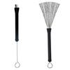 Set of 2 Black Drum Brushes for Adults, Nylon Drum Sticks for Metal and Wire Drums, Music Lovers