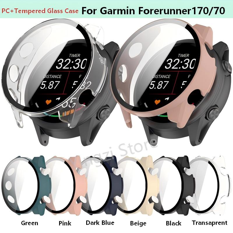 Tempered Glass+Case For Garmin Forerunner170 Musi/70 Cover Screen Protector Hard PC High-end Bumper For Forerunner70 Shell