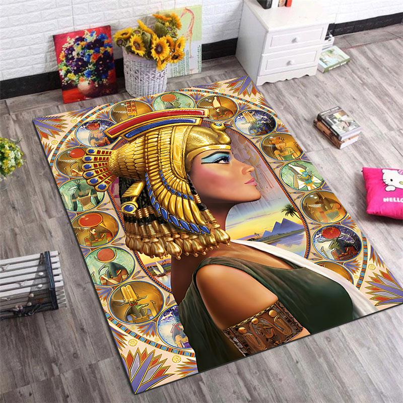 Ancient Egyptian-themed rug, suitable for living room, bedroom, game room, computer room and home décor.