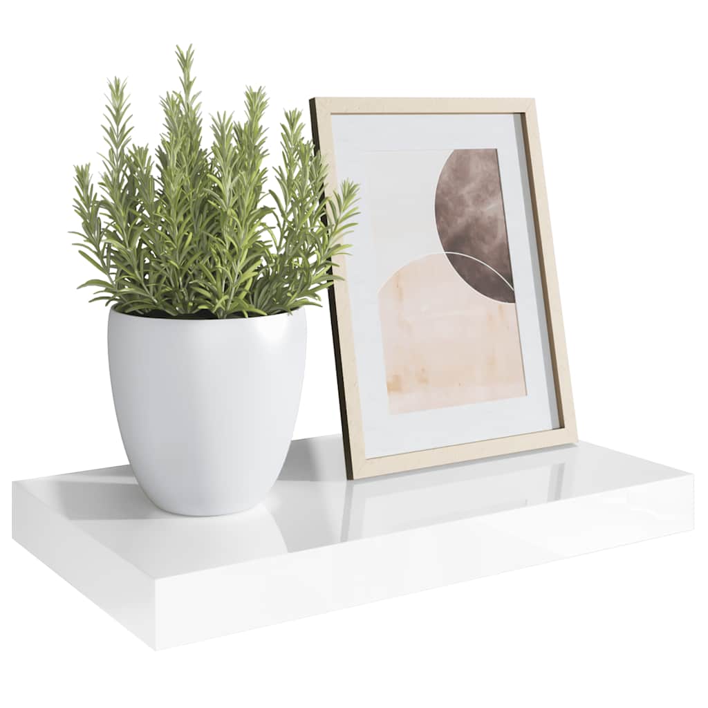 Floating Shelf High Gloss White 40 x 23 x 3.8 cm MDF