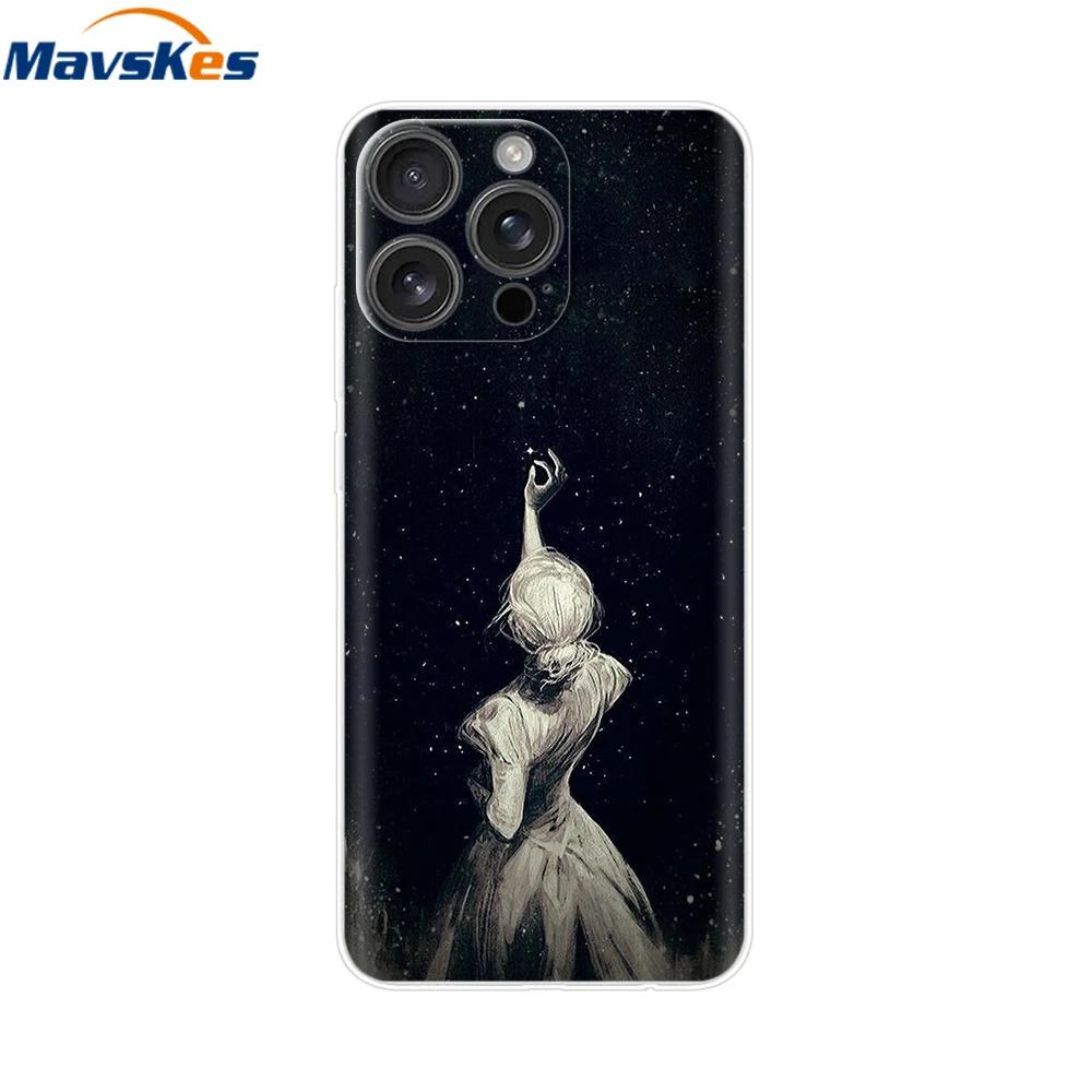 Чехол для iPhone 16 Pro 16 Plus Милое Сердце Мягкий Силикон ТПУ Расписные Чехлы для Телефона для Apple iPhone16 Pro Max Защитная Крышка Новая Сумка