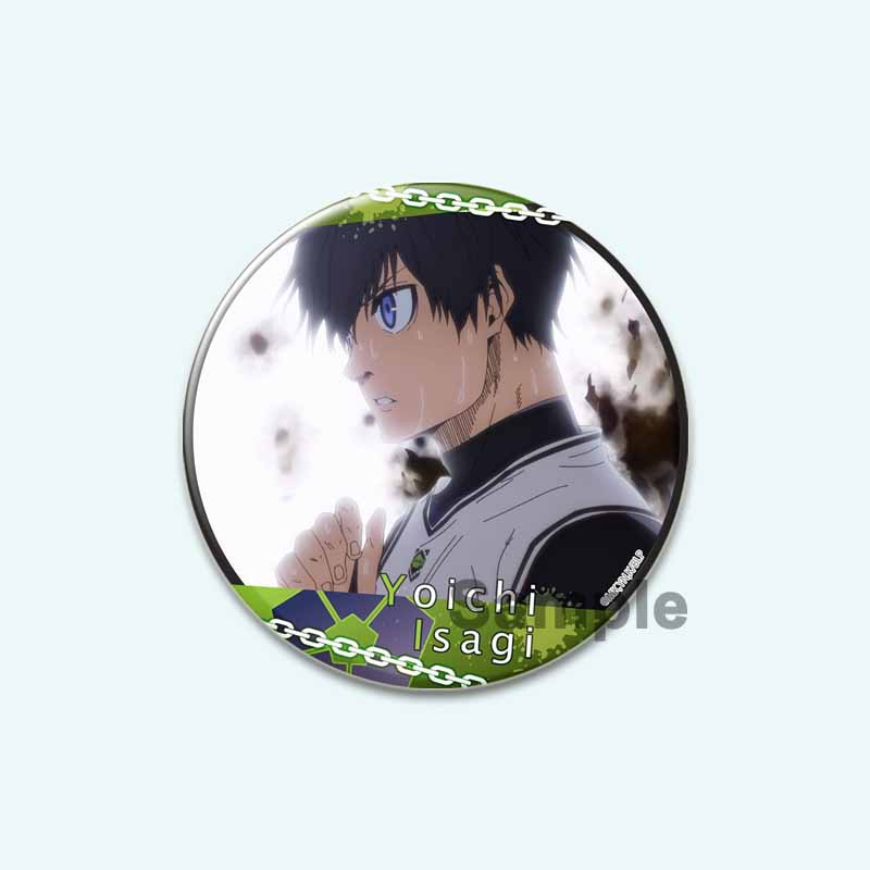 32/44/58 мм синяя брошь с HD-принтом, значок в виде аниме-фигурки из мультфильма Hyoma Chigirl Seishiro Nagi, круглые броши-булавки на лацкан, ювелирные изделия в подарок