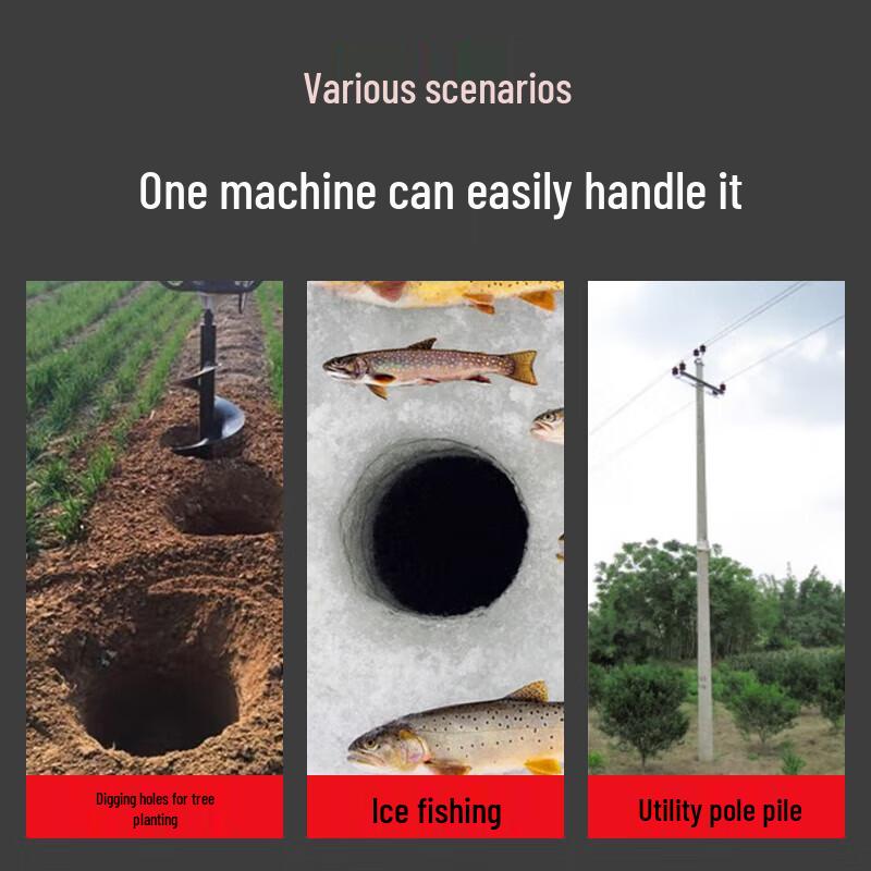 Lichen 52CC Gasoline Earth Auger & Post Hole Digger CN plug (adapter included)