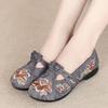 Women Anti-slip Embroidered Shoes Ladies Soft Sole Flat Heel Round Toe Solid Color Breathable Canvas Shoe Footwears