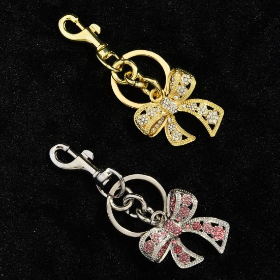 Брелок с бантом из стразов, блестящий шарм для сумки, шарм для сумки, брелок с бантом и кольцом для ключей для сумок, рюкзаков, женский подарок