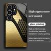Деловой Модный Чехол из Закаленного Стекла для Телефона Подходит для Samsung Galaxy S26 S25 S24 S23 S22 S20FE/Ultra/Plus Защита от Падений Задняя Крышка