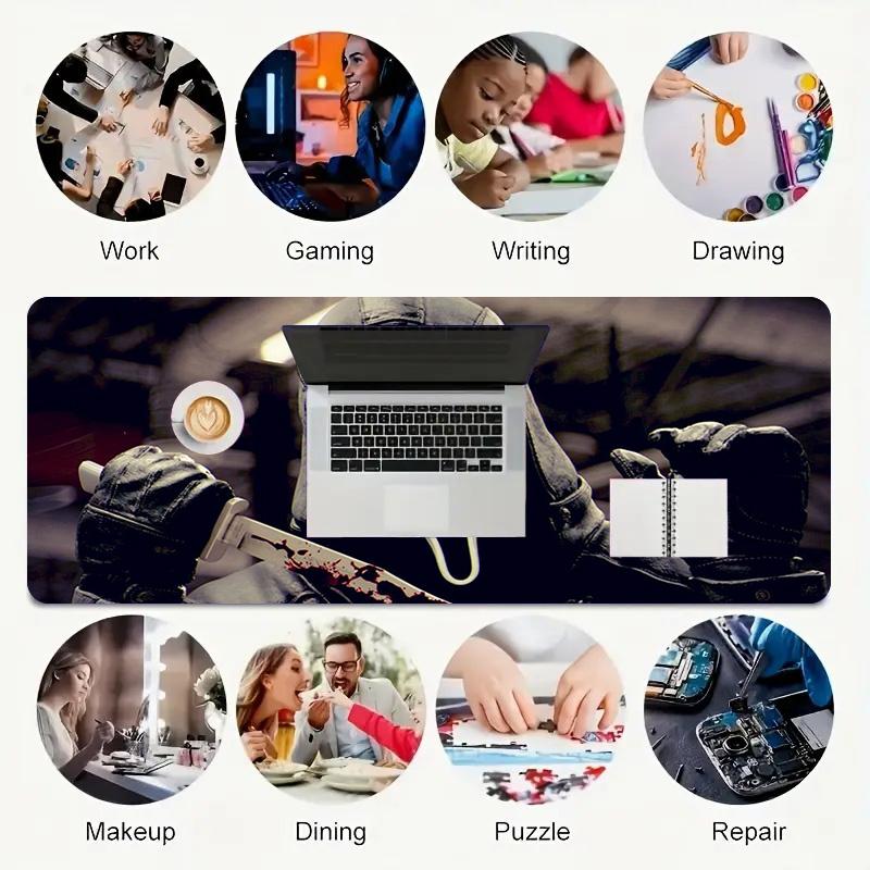 Ghostface Xl Gaming Mouse Pad Nonslip Rubber Base Stitched Edge Waterproof Desk Mat For Pc Laptop Gamer Office Computer Accessories C929530
