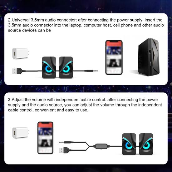 1 пара USB проводных динамиков портативный мини крутой RGB динамик громкоговоритель сабвуфер ПК компьютер ноутбук динамик