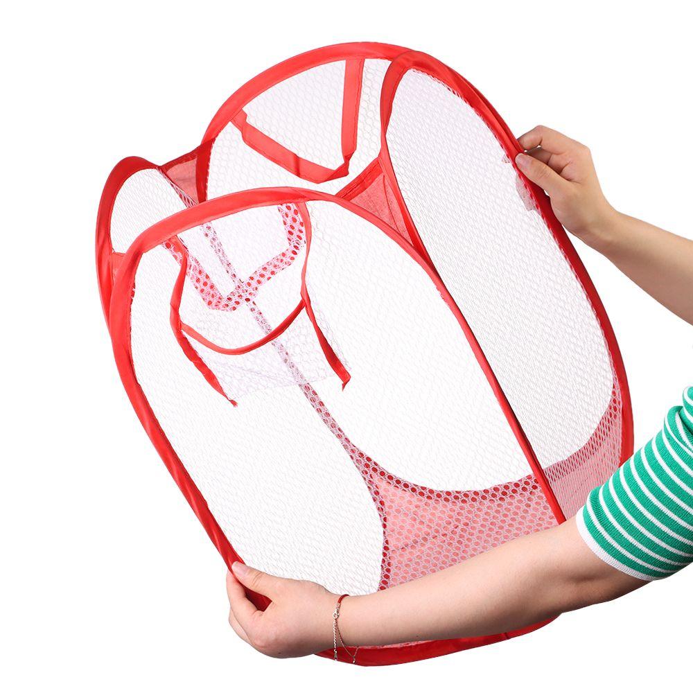 Washing Mesh Foldable Dirty Sorting Basket Laundry Basket Laundry Bag Kids Toys Sundries