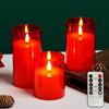 3Pcs Flameless Candle LED Night Lamp with Remote Control Flickering Flame Effect Battery Operated Candles Party Decorations