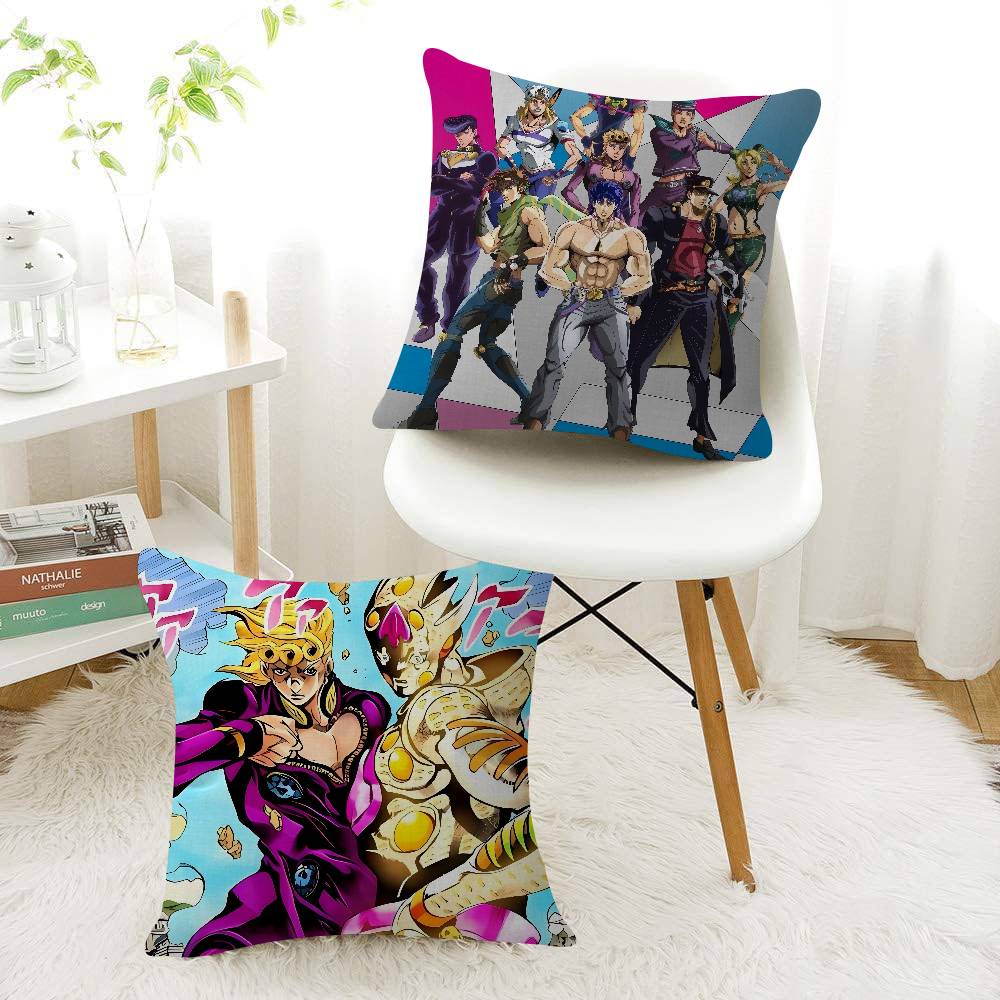 Японская Манга JoJo Bizarre Adventure Офисная Подушка Наволочка Автомобильная Наволочка на Подушку 45X45СМ Наволочка на Подушку для Спины Подушка для Дивана