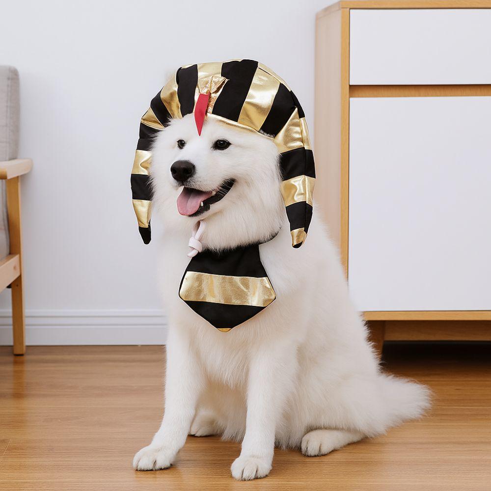Breathable Pet Egyptian Pharaoh Hat Cute Cat Golden Pharaoh Hat Halloween Party