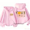 Loose Casual Hooded Coat Boys Girls Zip Hooded Sweatshirt Halloween LOVE Pumpkin Spider Bat Print Kids Long Sleeve