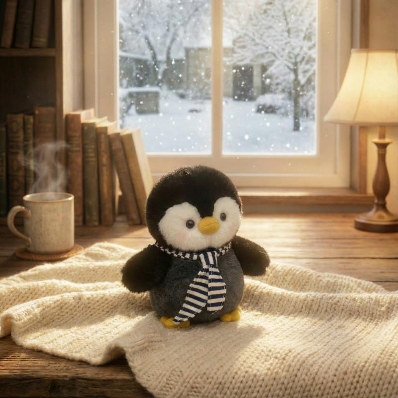 Plush Penguin Toy With Pp Cotton Filling For Kids Gift And Collectible Decor