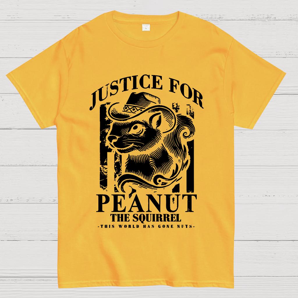 Justice For Peanut The Squirrel This World Has Gone Nuts Cotton Summer Casual Cool Loose T-Shirt