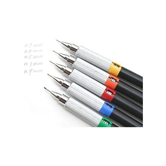 Механический карандаш Mitsubishi Pencil для черчения 0,7 мм Черный M7552.24 Кнопочный с индикатором твердости и ластиком HB