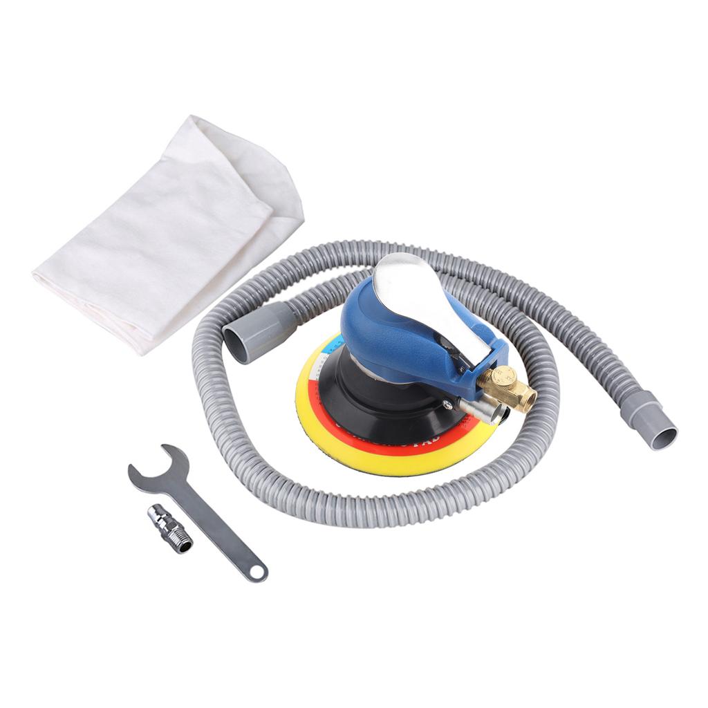 1pc Air Random Orbital Palm Sander for 6inch 150mm Pad Pneumatic Tool with Dust Collection Hose