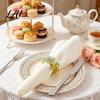 Hand-wound Flower Napkin Ring 6Pcs Rings Elastic Design Holder for Light And Thick Wedding Banquet Napkins Imitation Holly Leaf Accessory