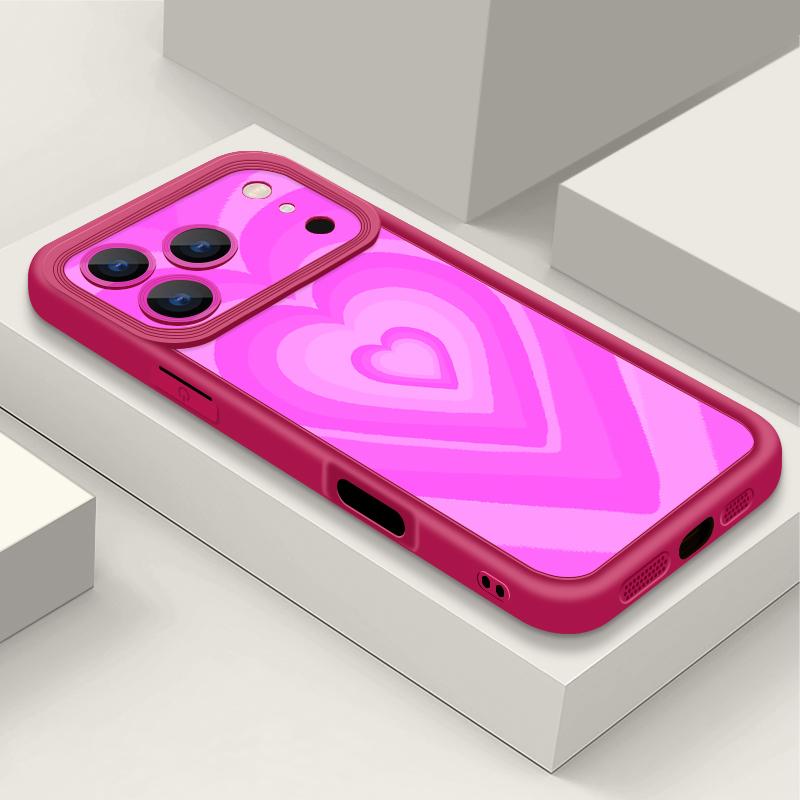 Мягкий чехол из ТПУ для iPhone 17 Pro 15 16 Pro Max 14 13 Pro Max 16e 17e С принтом в виде сердечек Конфетный цвет Силиконовая задняя крышка