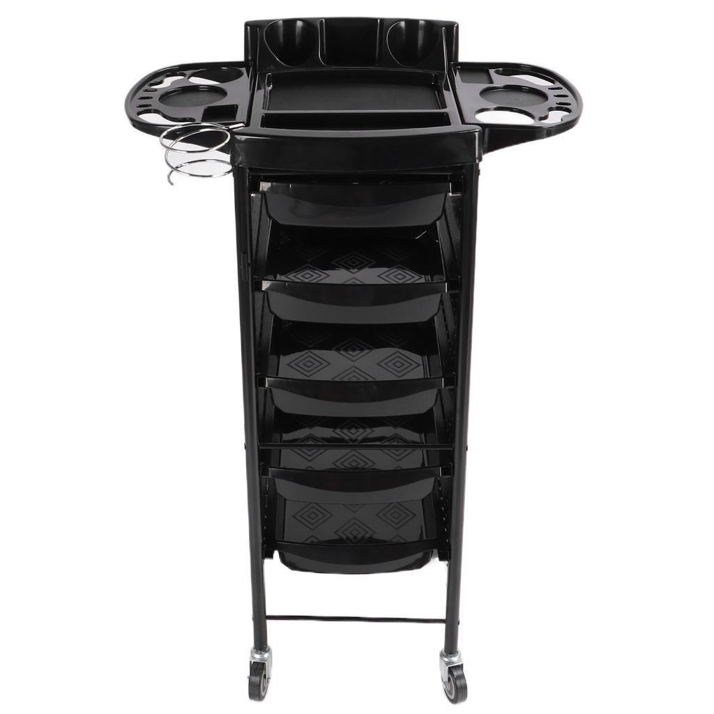Salon Trolley Cart Black Space Saving Salon Beauty Rolling Cart for Extra Storage