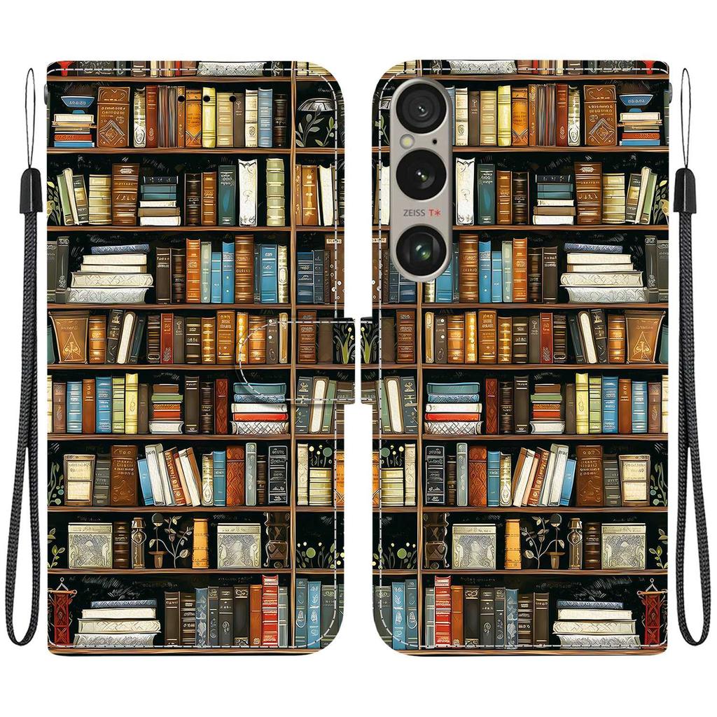 Чехол-книжка из искусственной кожи ручной работы для Sony Xperia 1 VI, противоскользящая противоударная крышка с ремешком на запястье и дизайном в виде сердечка/розы/кошки