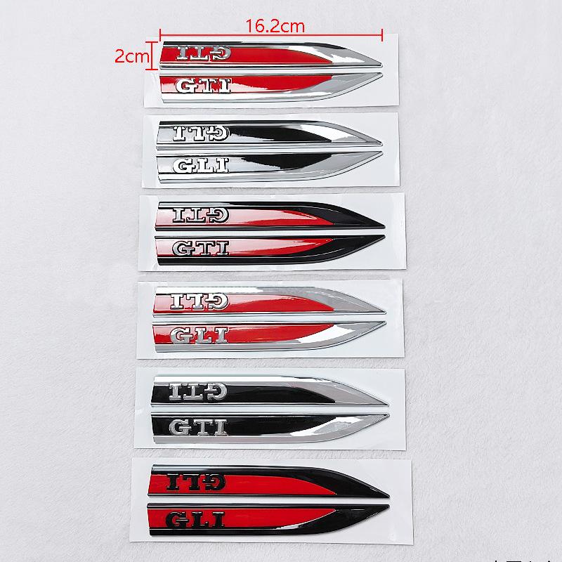 BPT1 Hot 2pcs Rline R GTI GLI Emblem Car Fender Side Wing Auto Sticker Accessories For Volkswagen VW Golf MK8 Polo Passat Magotan Tiglt2