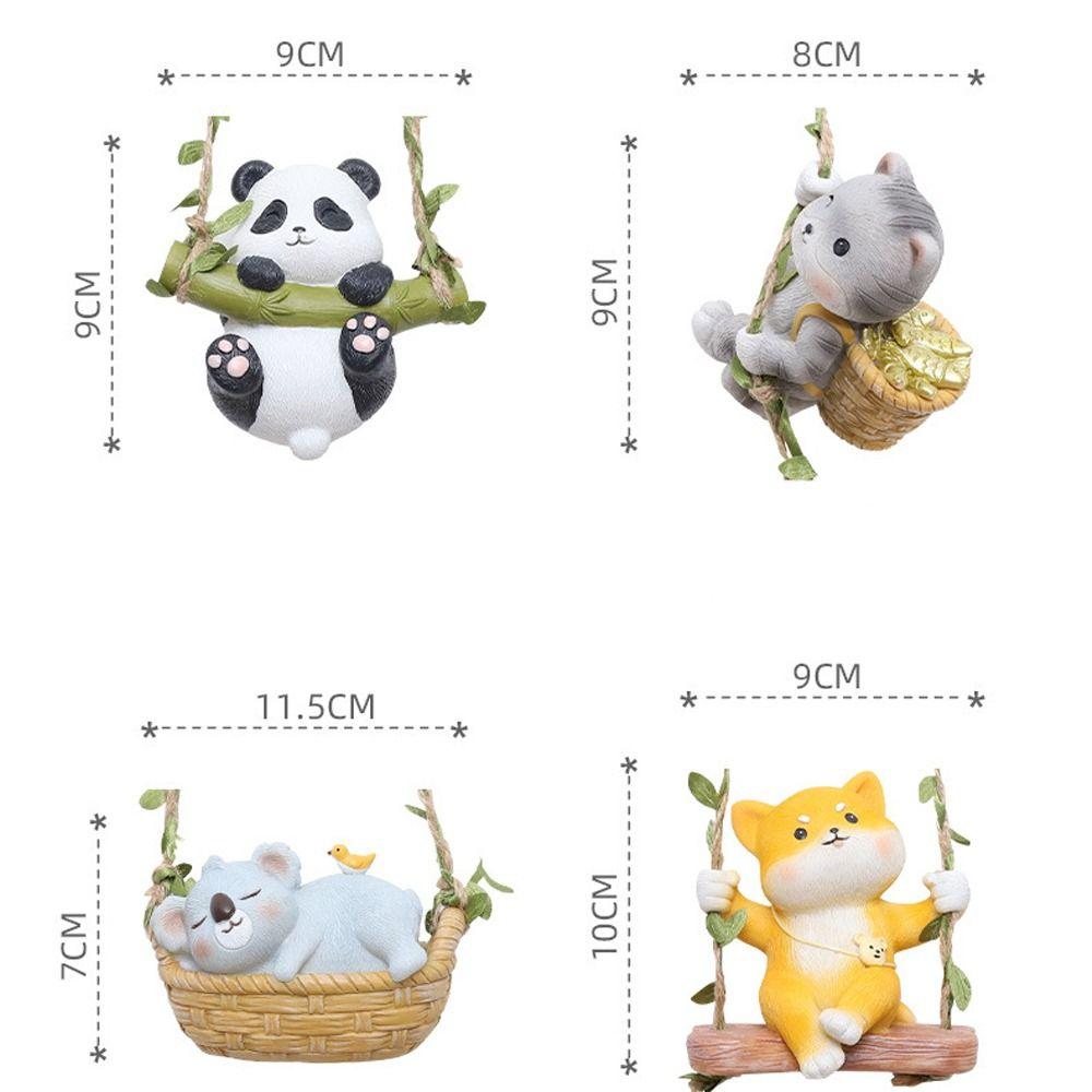 Подвеска в виде мультяшной панды, карабкающейся по дереву, коалы, собаки, кошки, смоляного садового цветочного горшка, реалистичные фигурки карабкающейся панды