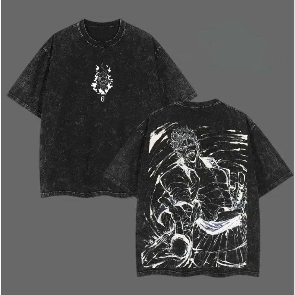 Горячее Аниме BLEACH Grimmjow Jaegerjaques Графическая Футболка Мужская Одежда Футболка из Стиранного Хлопка Повседневная Футболка Харадзюку Винтажная Футболка