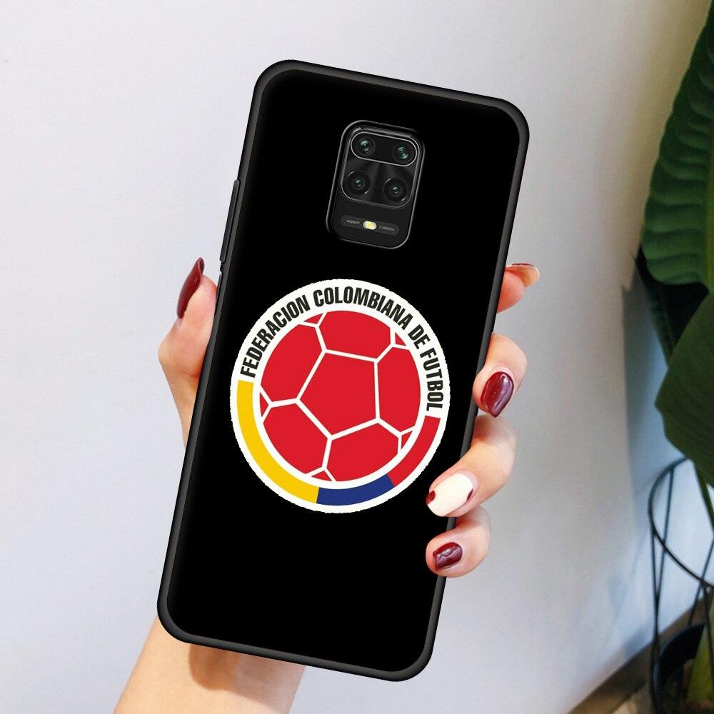 Футбольный флаг Колумбии для Xiaomi Redmi Note 11 9S 9 8 7 10 Pro 8T 9C 9A 8A K40 k50, мягкий силиконовый чехол для телефона, черный чехол