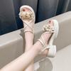 Sandals Women's New Summer Wear Exquisite Beauty with Skirt Flower Platform High-heeled Sandals