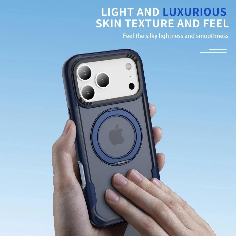 2-IN-1 Rugged Armor Wireless Charge Case For iPhone 17 Air 16E 15 14 Plus 13 12 11 Pro Max Metal Magnetic Holder Anti-Fall Cover