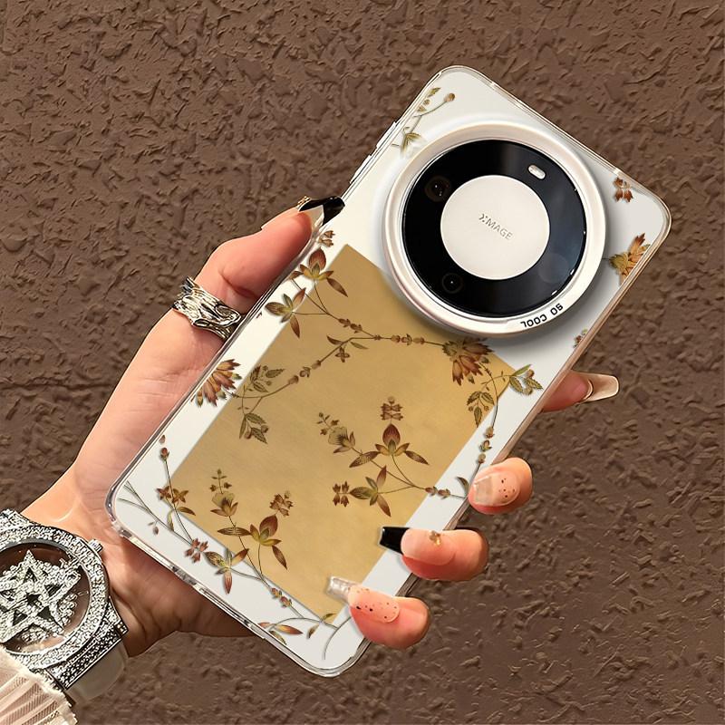 Ретро-цветок подходит для чехла для мобильного телефона Huawei mate80 mate80promax новый mate70 полностью закрывающийся противоударный.