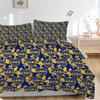 3Pcs Blue Yellow Crest Bedding Sets For All Sizes New 3D Printed Bed Cover Comforter Duvet Cover Pillowcase Bedroom Decoration