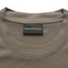 Emporio Armani Мужская футболка с вышитой нашивкой, круглым вырезом и коротким рукавом SS23, топ, хаки-коричневый, 3R1TV4-1JUVZ-0440