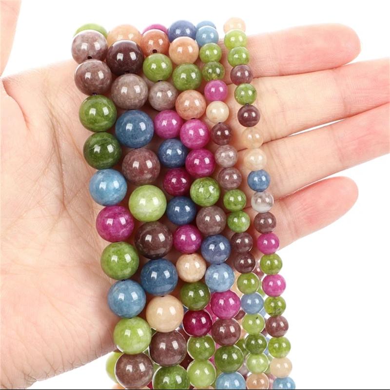 30pcs Natural Stone Beads Tiger Eye Agate Turquoise Rose Quartz Lapis Jade Opal Round Loose Beads for Jewelry Making DIY Bracelet 6mm