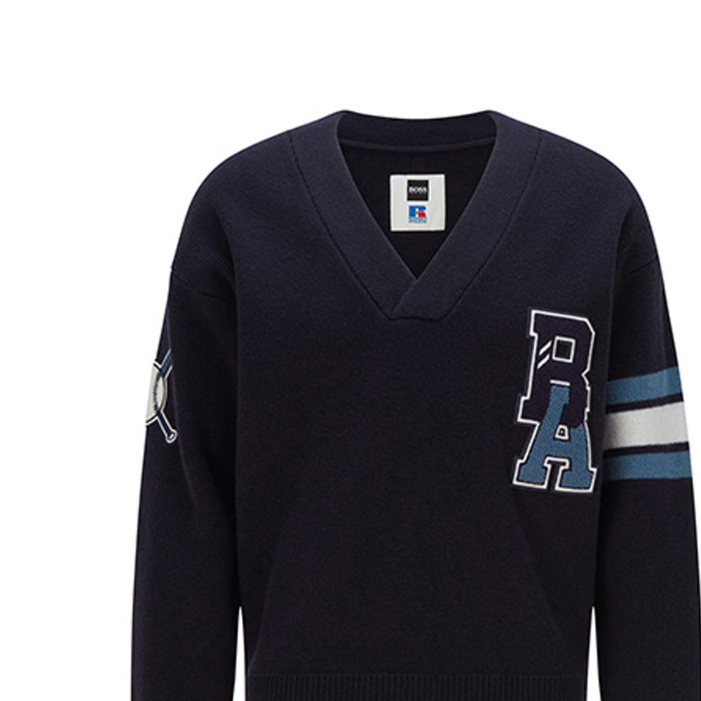Hugo Boss Вязаный кардиган в полоску в стиле varsity 50462870-410