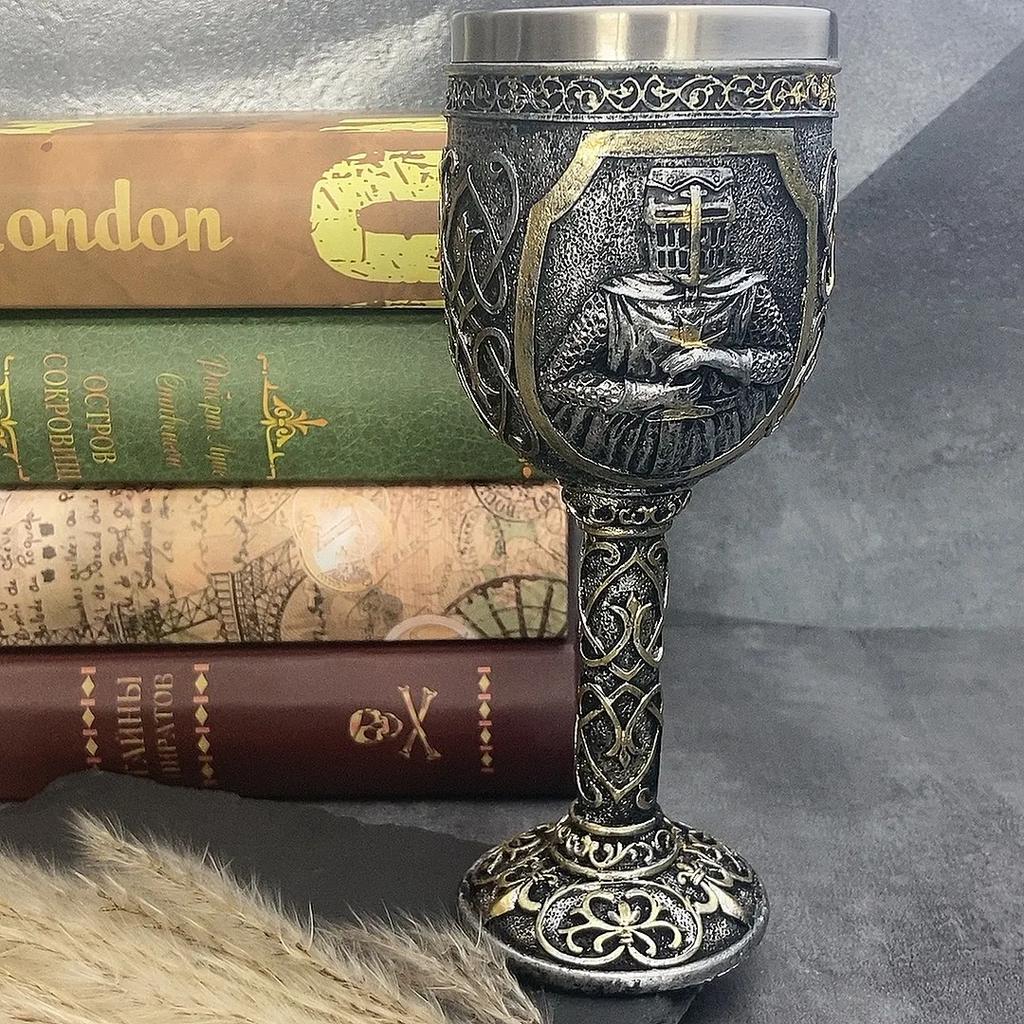Medieval Armor Knight Wine Glass Vintage Goblet Decoration Whiskey Funny Cup Personality Gift Piece