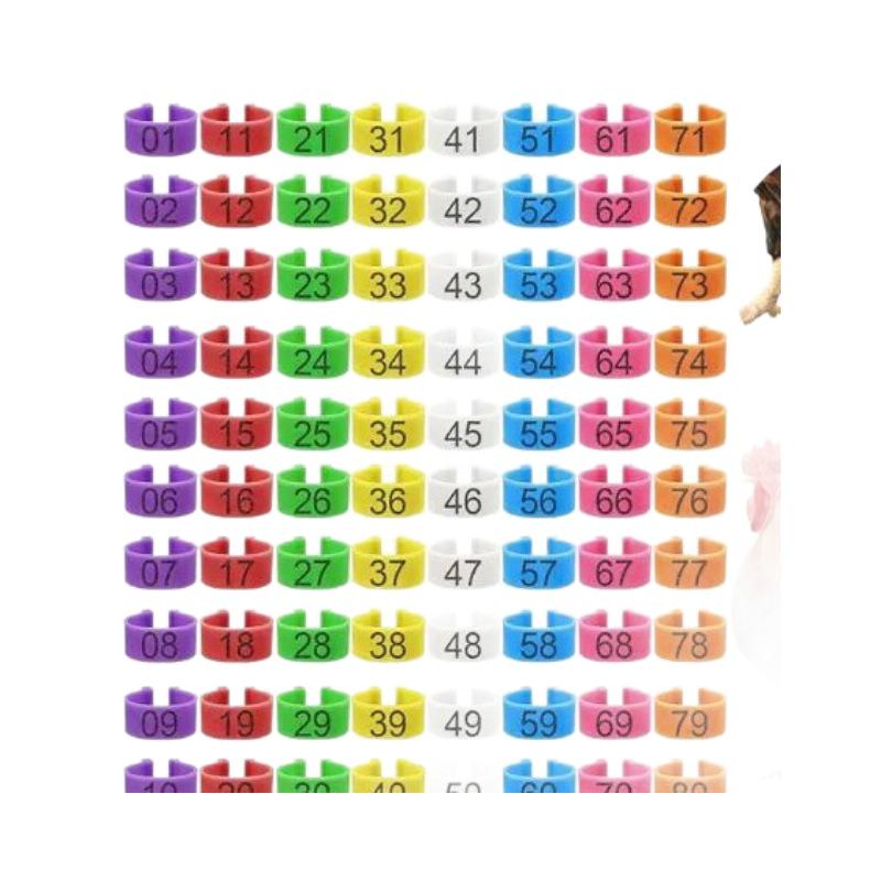 Птицеводческие маркировочные лазерно-гравированные цветные ножные кольца с открытой пряжкой