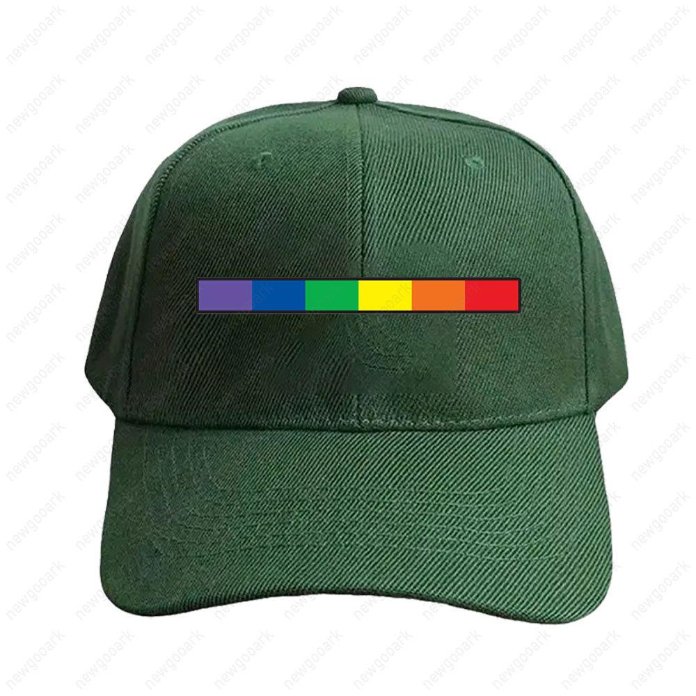 Subtle Rainbow Gay Pride Flag Strip Subtle Minimalist Pride Cap Women Unisex Adult Adjustable Printed Baseball Caps Trucker Cap