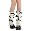 Leg Warmers for Women Girls Ballet Style Lolitas Leg Warmer Bowknot Knit Long Socks Gothic Harajuku Leg Cover Stockings  White