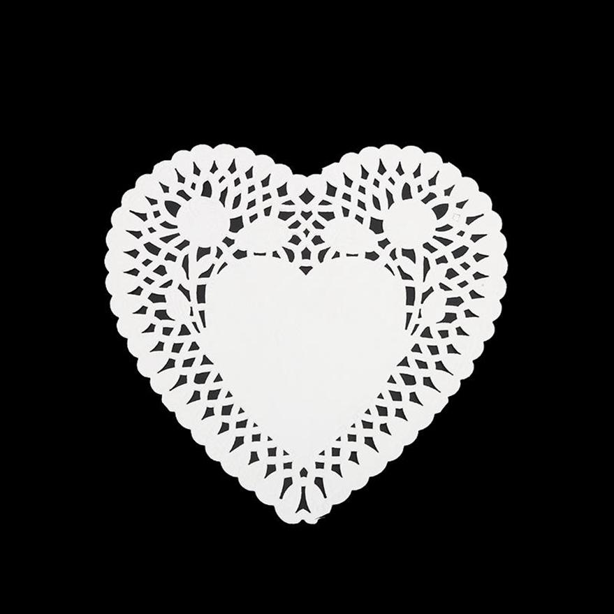 100 шт./набор элегантных бумажных салфеток для поделок 4 дюйма/6 дюймов в форме сердца, полые кружева, впитывающие масло бумажные валентинки для выпечки, Deocr