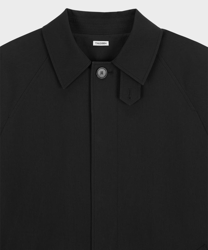 Taildern Tailored Balmacaan Long Coat Black