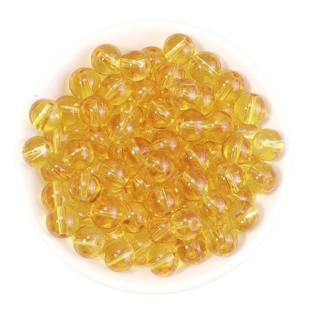 50pcs/lot 8mm Colored Transparent Glass Beads For Jewelry Making Loose Spaced Round Glass Bead DIY Jewelry Accessories Wholesale