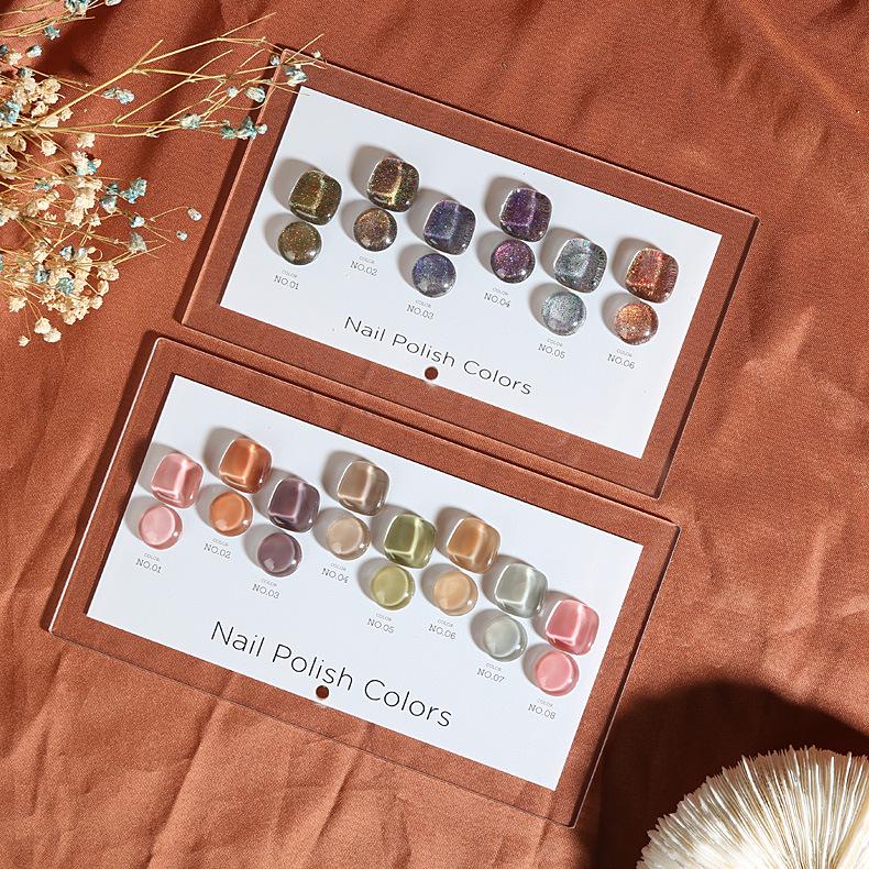 Японская акриловая подставка-дисплей для типсов для наращивания ногтей - 6 и 8 цветов, Прозрачная фоторамка для нейл-арта