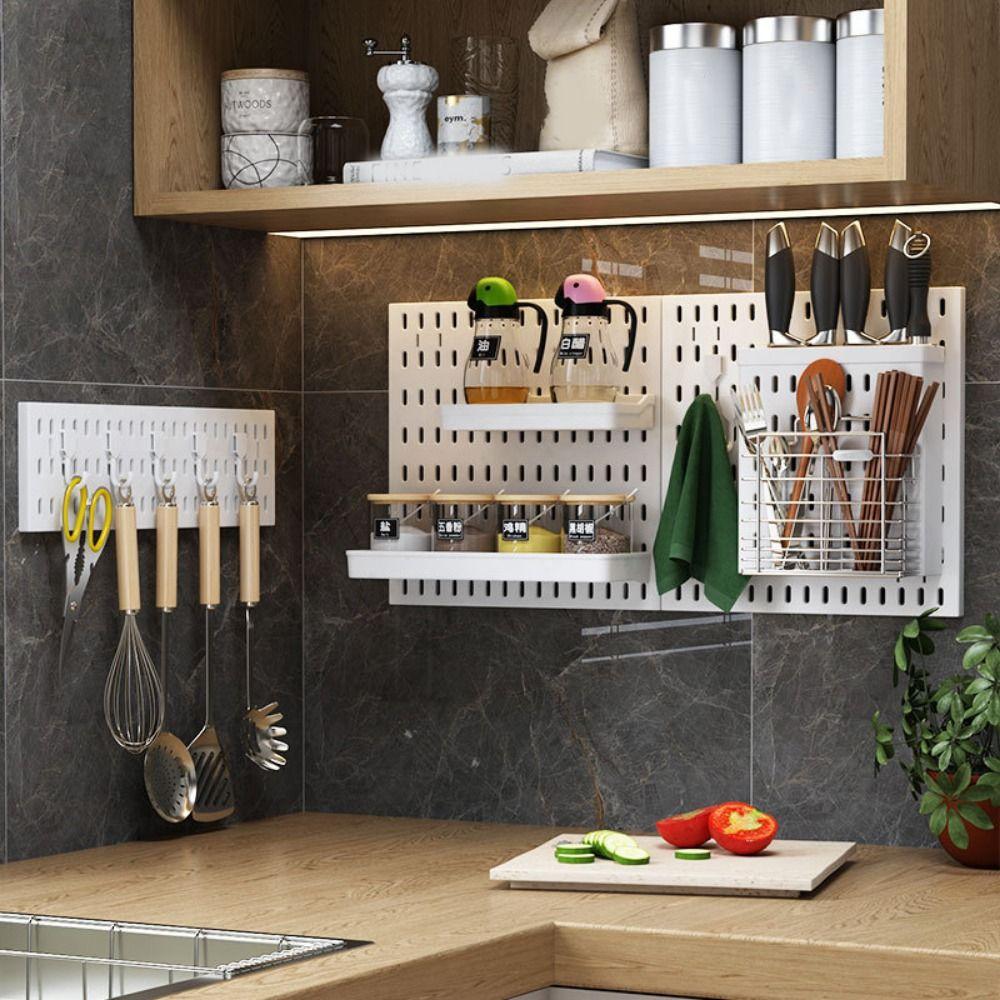 Пластиковый настенный органайзер для игровой комнаты, настенная перфорированная панель, полка, без сверления, для ванной