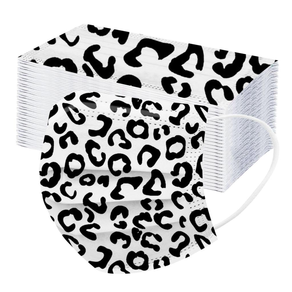 Adult Three-Layer Disposable Dust-Proof Protective Leopard Print Mask
